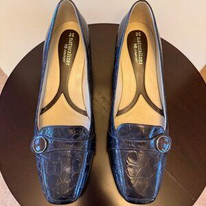 Naturalizer N5 Comfort Brown Alligator Faux Leather Pump Shoes Women's Size 9M